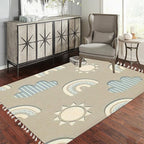 Boho Rug Childish Cute Scandinavian Rainbows Clouds Scandinavian Chic Area Rug Washable Hallway Runner Rug Mat Minimalist Home Decor for Living Room Bedroom Nursery Playroom Classroom