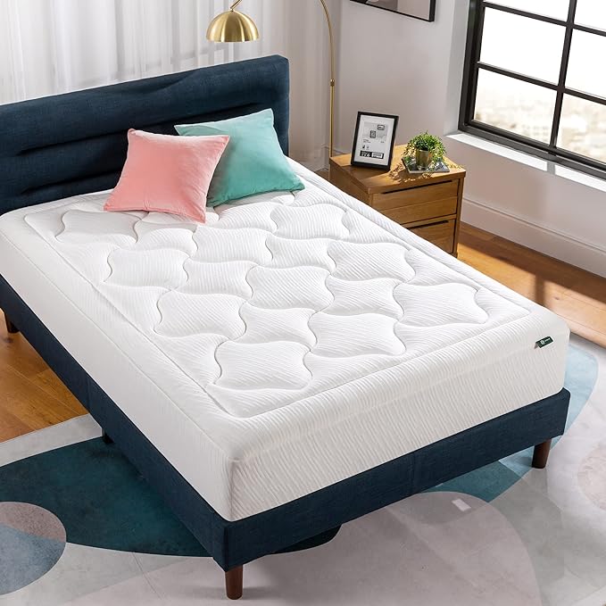 ZINUS 12 Inch Cloud Memory Foam Mattress, Full, Fiberglass Free, Pressure Relieving, Mattress in A Box, CertiPUR-US Certified, White