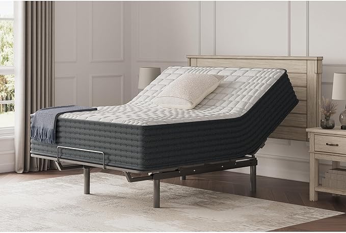 Signature Design by Ashley Hybrid 1300 13 Inch Plush Gel Memory Foam Mattress with Edge Support for Pressure Relief, California King, Fiberglass Free, Mattress in A Box