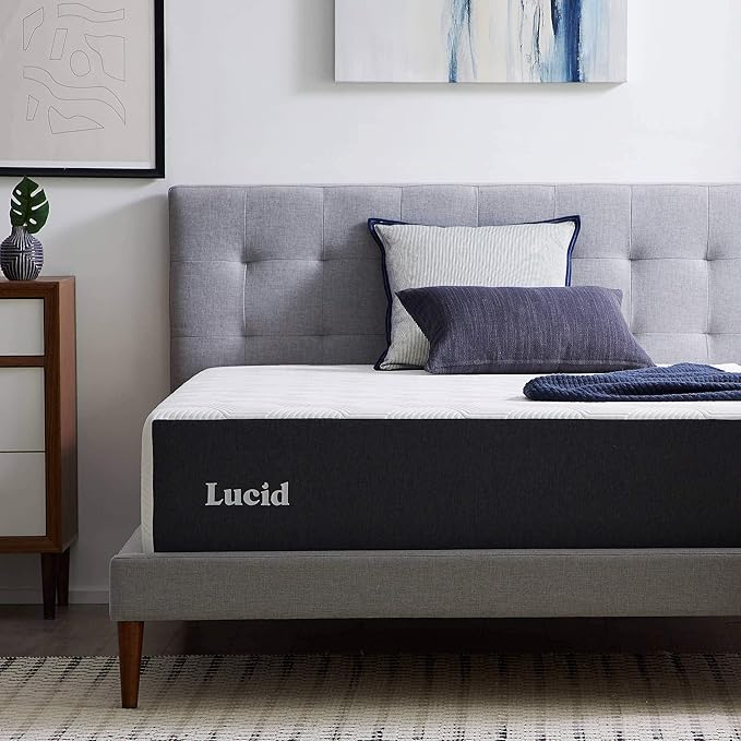 Lucid 14 Inch Memory Foam Mattress - Medium Firm Feel - Infused with Refreshing Bamboo Charcoal and Cooling Gel - Bed in a Box - Temperature Regulating - Pressure Relief - Breathable - California King