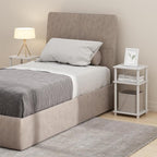 Furinno JUST Night Stand Set of 2, 3-Tier Turn-N-Tube Nightstand, Toolless Bedside Tables, End Table, Side Table with Open Storage for Bedroom, Living Room, Bathroom, White