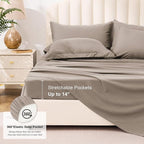 Love's cabin King Size Comforter Set Light Brown, 7 Pieces King Bed in a Bag, All Season Bedding Sets with 1 Comforter, 1 Flat Sheet, 1 Fitted Sheet, 2 Pillowcase and 2 Pillow Sham