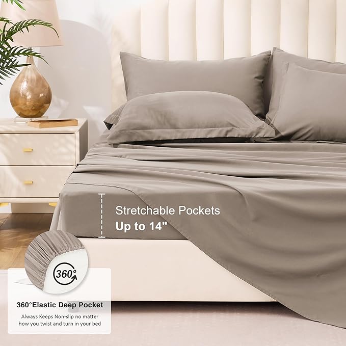 Love's cabin Twin Comforter Set Light Brown, 5 Pieces Twin Bed in a Bag, All Season Bedding Sets with 1 Comforter, 1 Flat Sheet, 1 Fitted Sheet, 1 Pillowcase and 1 Pillow Sham