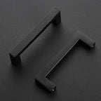 Ravinte 1 Pack Black Cabinet Pulls 4 Inch Square Kitchen Cabinet Handles Matte Black Kitchen Hardware for Drawer Pulls Drawer Handles Come with Screwdriver