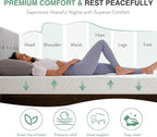 Twin Mattress in a Box, 12 inch Mattresses Made in USA for Kids Bed Single Size Daybed Individual Bunk, Green Tea Memory Foam Mattress for Cool Sleep & Pressure Relief, Medium Firm