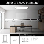 Ultralux 1x4 ft Surface Mount Ceiling Light Panel – Slim, Edge Lit, Flush Mount Flat Panel for Kitchen, Home & Office - TRIAC Dimmable, 3CCT Adjustable Color Temperature (Brushed Nickel, 1 Pack)