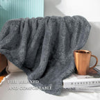 Exclusivo Mezcla Plush Fuzzy Fleece Bed Blanket Queen Size, Super Soft, Fluffy and Warm Blankets Suitable for All Seasons (Dark Grey, 90x90 Inches)