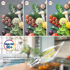 TOBUSA Dimmable E12 Candelabra LED Bulbs 60 Watt Incandescent Equivalent, 5000K Daylight White, Clear Filament Chandelier Light Bulbs 6W, 600lm, CA11 Vintage Ceiling Fan Light Bulbs with Flame Tip