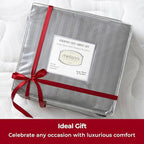 Mellanni California King Sheets Set - 4 PC Iconic Collection Bedding - Hotel Luxury, Extra Soft, Cooling Bed Sheets - Wrinkle, Fade, Stain Resistant (Cal King, Striped Gray/Silver)