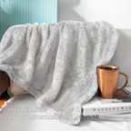 Exclusivo Mezcla Plush Fuzzy Fleece Bed Blanket Twin Size, Super Soft, Fluffy and Warm Blankets, Suitable for All Seasons (Light Grey, 90x66 Inches)