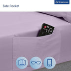 DREAMCARE King Size Sheets Set – 4 pcs Cooling Sheets – up to 21” Deep Pocket King Sheet Set – Hotel Luxury Sheets & Pillowcases – Superior Softness 100% Microfiber with Side Pocket - Lavender