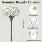 Waipfaru 30 Pcs Babys Breath Artificial Flowers, Baby Breath Flowers Artificial Bulk, Real Touch White Fake Flowers, Faux Babies Breath Gypsophila for Wedding Home Decor Floral Arrangement