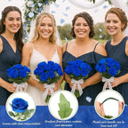 Geosar 16 Bundles Artificial Peonies Flowers Fake Silk Peony Bouquet Faux Peonies Flowers Bulk for Decoration Vase Floral Arrangements Wedding Party Table (Royal Blue)