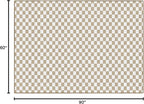 Flagship Carpets Schoolgirl Style Brown and White Checkerboard Educational Area Rug for Kids Room Seating Décor, Children's Classroom, Play Carpet for Teaching and Playroom, 5' x 7'6", Neutral