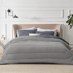Bedsure California King Comforter Set - Cooling and Warm Bed Set, Dark Grey Reversible Bedding for All Season, 3 Pieces, 1 California King Size Comforter (104"x96") and 2 Pillow Cases (20"x36")