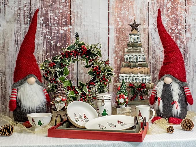 Boston International Christmas Tabletop Gnome Figurine, 10.5 x 32-Inches, Santa Elf Leroy