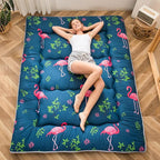 MAXYOYO Flamingo Japanese Floor Mattress Futon Mattress Queen Size, Boys Girls Foldable Bed Camping Mattress Floor Lounger Floor Bed Mattress for Adults