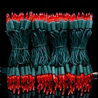 YULETIME 200 Count Red LED Christmas Lights, 66 Feet Green Wire UL Certified Commercial Grade Holiday String Light Set (Red)