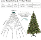 Christmas String Lights for Tree, 400 LEDs Christmas Tree Lights with Memory Function & 8 Modes, 6.6FT x 16 Lines Fairy Lights with Remote Control & Timer for Christmas Tree Decorations - Cold White