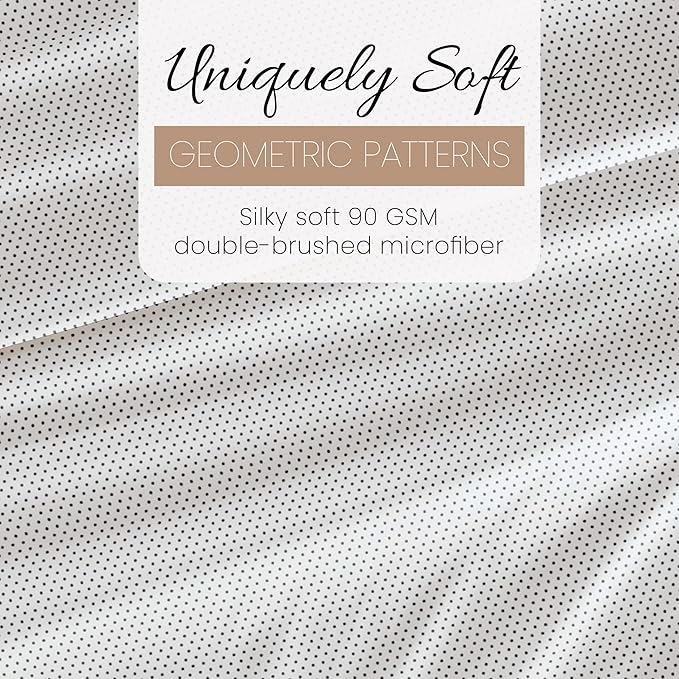 Linen Market Double-Brushed Patterned Microfiber Queen Sheet Set 4 Piece – Oeko-TEX Certified Ultra Soft & Wrinkle-Free - 16" Deep Pocket Sheets - Easy Care Queen Size - Stippled Gray