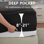 Twin XL Mattress Pad Waterproof, Soft Cooling Mattress Topper for College Dorm, Extra Long Twin Mattress Cover Protector Washable, Deep Pocket 8-21" (39x80 inch, Black)