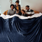 Bedsure GentleSoft Sherpa Fleece Oversized Cal King Blankets for Bed - Thick and Warm Throw for Women and Men, Soft Fuzzy Plush Large Blanket for Winter, Navy, 112x98 Inches