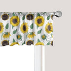 Ambesonne Sunflower Window Valance, Agricultural Pattern Botanical Inspiration Hand-Drawn Flowers, Curtain Valance for Kitchen Bedroom Decor with Rod Pocket, 42" x 12", Reseda Green Dark Brown