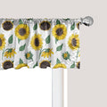 Ambesonne Sunflower Window Valance, Agricultural Pattern Botanical Inspiration Hand-Drawn Flowers, Curtain Valance for Kitchen Bedroom Decor with Rod Pocket, 42" x 18", Reseda Green Dark Brown