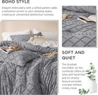 Bedsure King Comforter Set - Grey Comforter, Boho Tufted Shabby Chic Bedding for Kids, 3 Pieces Vintage Farmhouse Bed Set for All Seasons, Fluffy Soft Bedding with 2 Pillow Shams