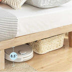 Mellow Naturalista Classic 12 Inch Solid Wood Platform Bed with Wooden Slats, King, White Wash