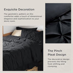 Bedsure Twin XL Comforter Set - Extra Long 5 Pieces Dorm Bedding Sets, GentleSoft™ Pinch Pleat Black Bed in a Bag with Pintuck Comforters, Sheets, Pillowcase & Sham