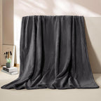 BEAUTEX Fleece Blanket Twin Size Grey Blanket Throw Super Soft Flannel Blanket Lightweight Fuzzy Plush Throw for Couch Sofa or Bed All Seasons (Graphite Grey, 60" x 80")