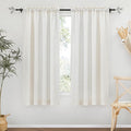 RYB HOME Thick Linen Curtains 84 inch Length for Dining Room Doorway, Machine Washable Light Filtering Soft Textured Wrinkle Resistance Boho Farmhouse, W 42 x L 84 inches, Linen, 2 Panels