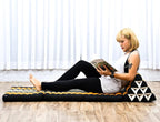 Leewadee 3-Fold Mat with Triangle Cushion – Comfortable TV Pillow, Foldable Mattress with Cushion Made of Eco-Friendly Kapok, 67 x 21 inches, Black Orange
