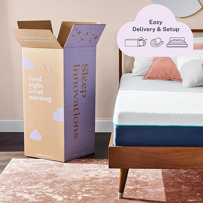 Sleep Innovations Shiloh Hybrid 12 Inch Cooling Gel Memory Foam and Innerspring Coil Mattress, Cal King Size, Bed in a Box, Cradling Medium Support