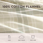 Laura Ashley - Flannel Sheets Twin Size, Anti-Pilling & Wrinkle Resistant Cotton, Touchably Soft for All-Season Comfort - Bed Sheets with Matching Pillowcase & Fitted Sheet (Mulholland Plaid Green)