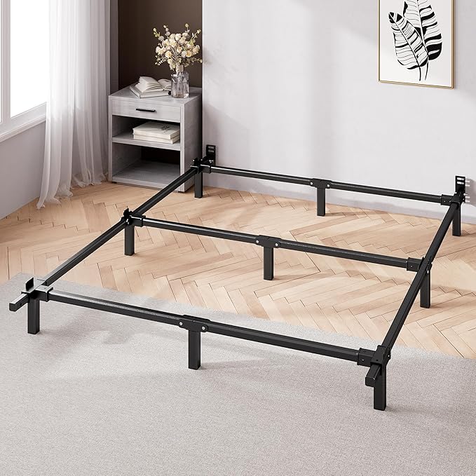 ZINUS 7 Inch Compack® Metal Bed Frame, Support Bed Frame for Box Spring and Mattress Set, Black, King
