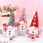 Light Up Gnome Valentine's Day Decorations Indoor Home Decor 11" Lighted Valentines Gnomes Decor Plush Scandinavian Tomte Elf Holiday Gnomes Ornaments Valentines Day Gifts for Her (Pink)
