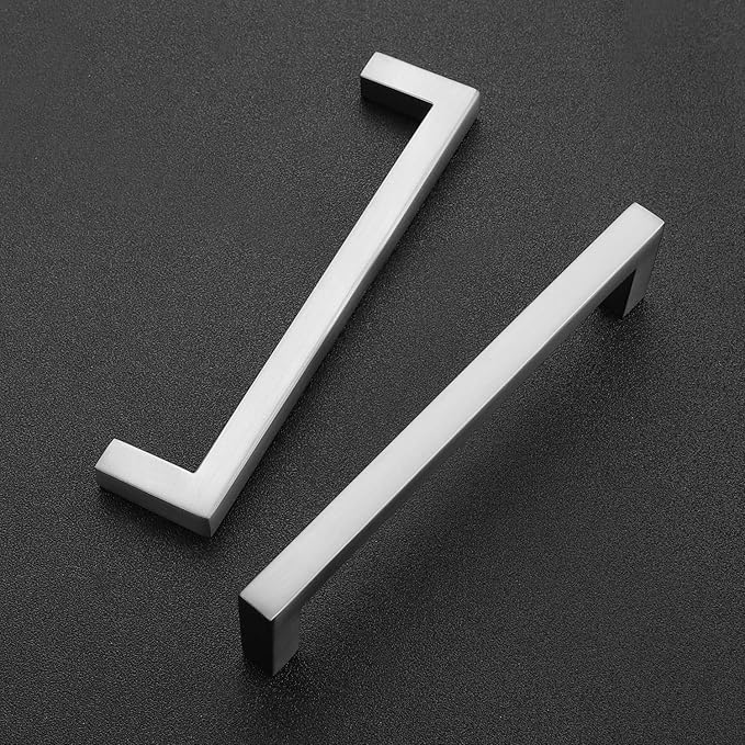 Ravinte 30 Pack Solid 5 Inch Center to Center Slim Square Bar Drawer Handles Cabinet Hardware - Brushed Nickel Kitchen Pulls