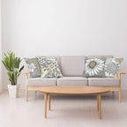 Ambesonne Floral Throw Pillow Cushion Case Pack of 4, Flower Petals Modern Color Palette Chamomile Peony Dahlia and Sunflower Print, Modern Accent Double-Sided Digital Printing, 24", Slate Brown Grey