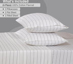 RUVANTI Flannel Sheets Queen Size - 100% Cotton Double Brushed Bed Sheets, Deep Pockets 16 Inches Queen Sheet Set, All Seasons Breathable & Extra Soft - Warm & Cozy, 4 Piece, Running Dots