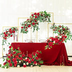 Ouddy Decor 50 Pcs Artificial Red Roses Bulk Realistic Fake Silk Flowers with Long Stems for Wedding Bridal Bouquet DIY Table Centerpieces Arrangement Valentines Home Decor