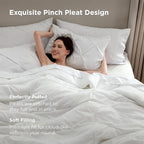 Bedsure Twin Comforter Set White - Bed in a Bag Twin Size Bedding 5 Pieces, GentleSoft™ Pintuck Bed Set Gift for Family, Pinch Pleat White Comforter with Sheets, Pillowcase & Sham