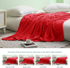 Exclusivo Mezcla Fleece King Size Blanket for Bed, 90x104 Inches Soft Cozy Jacquard Flannel Blankets, Lightweight Fuzzy Plush Warm for Winter, Red