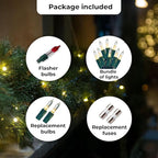 Christmas LED Lights 100 Warm White String Lights for Indoor and Outdoor Decorative Use, Holiday and Tree Decor, Patio Hanging Lighting Decorations, Green Wire, 26.9 Ft, UL Certified
