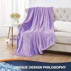 Walensee Fleece Blanket Plush Throw Fuzzy Lightweight (Queen Size 90x90 Lavender) Super Soft Microfiber Flannel Blankets for Couch, Bed, Sofa Ultra Luxurious Warm and Cozy for All Seasons