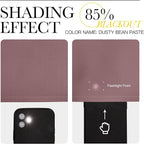 NICETOWN Room Darkening Curtains Drapes for Daughter's Bedroom, Window Treatment Thermal Insulated Grommet for Living Room (Dusty Bean Paste, 2 Panels, 42 by 63)