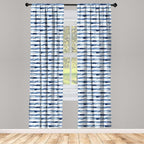 Ambesonne Harbour Stripe Window Curtains, Watercolor Style Paintbrush Stripes Sea Marine Life Lines Image, Lightweight Decor 2-Panel Set with Rod Pocket, Pair of - 28" x 84", Blue Night