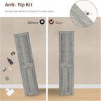 Iwell Tall Storage Cabinet with Adjustable Shelf, Bathroom Cabinet with 2 Drawers, Linen Cabinet for Living Room, Grey