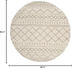 SAFAVIEH Arizona Shag Collection 6'7" Round Ivory/Beige ASG741A Moroccan Non-Shedding Living Room Bedroom Dining Room Entryway Plush 1.6-inch Thick Area Rug